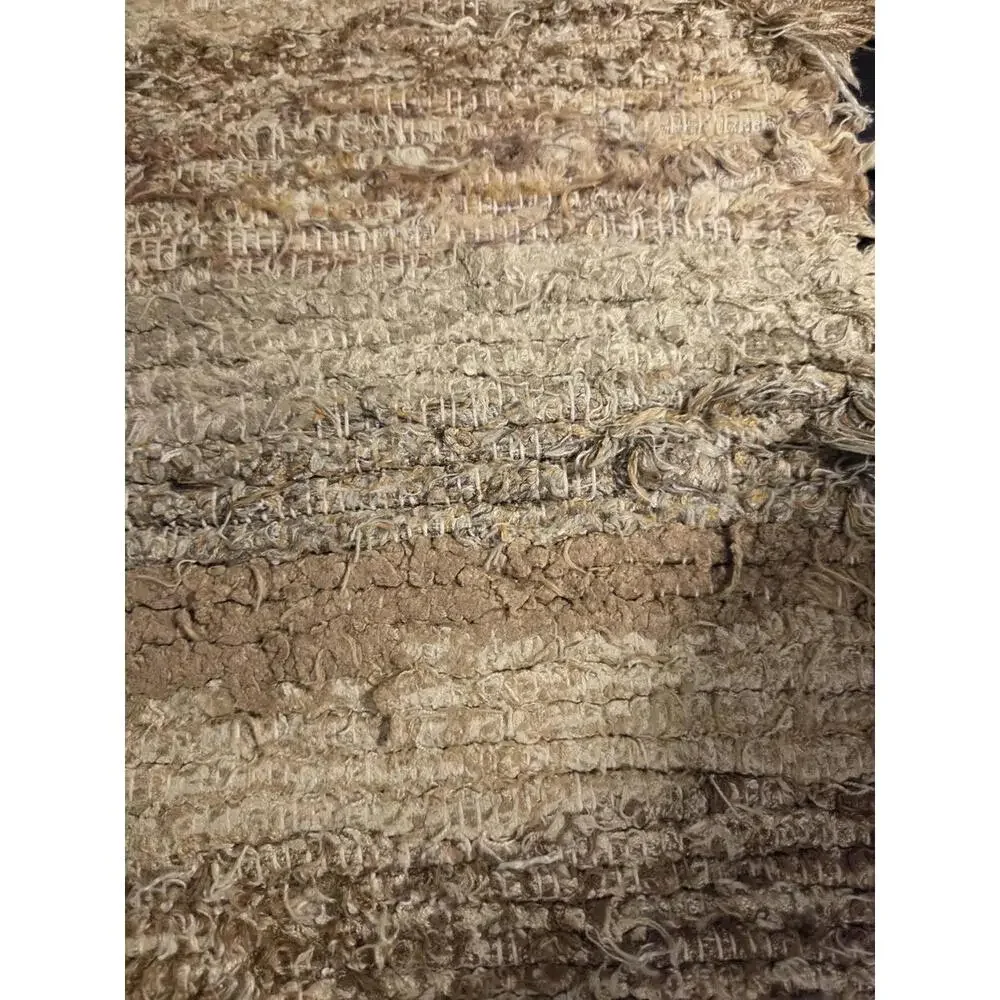 Shag Hand-Knotted Rug | 23in x 21in - Brown Tan